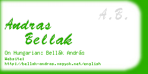 andras bellak business card